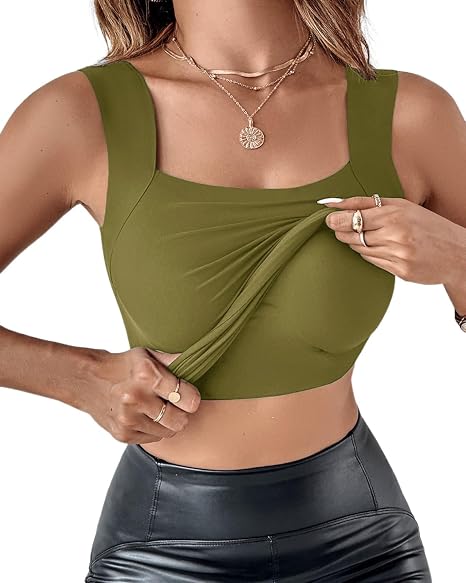 💕 Women's Seamless Built-In Bra Tank Top ✨ | Super Stretchy, Soft & Comfy