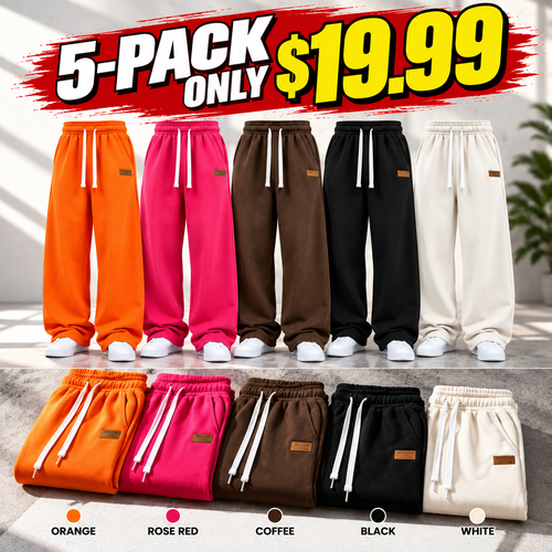 Unisex Solid-Color Drawstring Knit Joggers