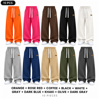 Unisex Solid-Color Drawstring Knit Joggers