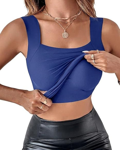 💕 Women's Seamless Built-In Bra Tank Top ✨ | Super Stretchy, Soft & Comfy